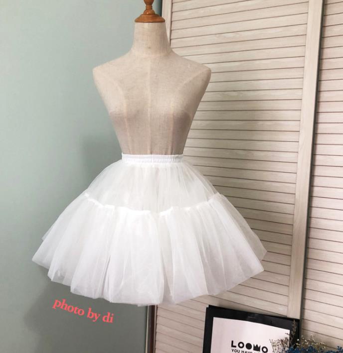 Lolita系 スカート パニエ ロリータ トップス 萌え レディース ゴスロリ ロリータファッション 変装 トップス 無地 ホワイト ふわふわ