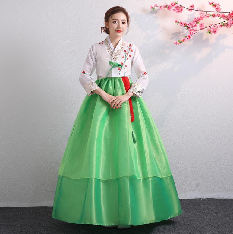 4色 チマチョゴリ 民族衣装 伝統衣装 宮廷 衣装 仮装 パーティー レディース ドレス イベント コスチューム 2点セット ステージワンピース