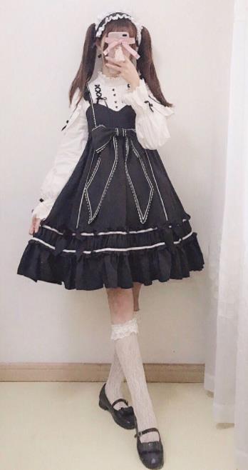 Lolita系　長袖/ワンピース　ロリータ トップス 萌え レディース ゴスロリ ロリータファッション　変装　トップス　コスプレ　ハロウィン クリスマス　ブラック　紺色