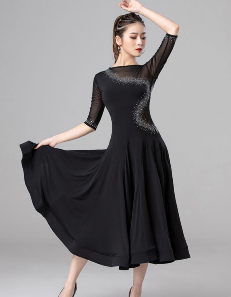 新入荷/送料無料 ワンピース 社交ダンス タンゴ/ラテンドレス キラキラ ラインストーン フリンジ 発表会 競技 練習 演出 タッセル 高級感 お洒落 豪華 キャバクラスパンコール フリンジ ラテンダンス