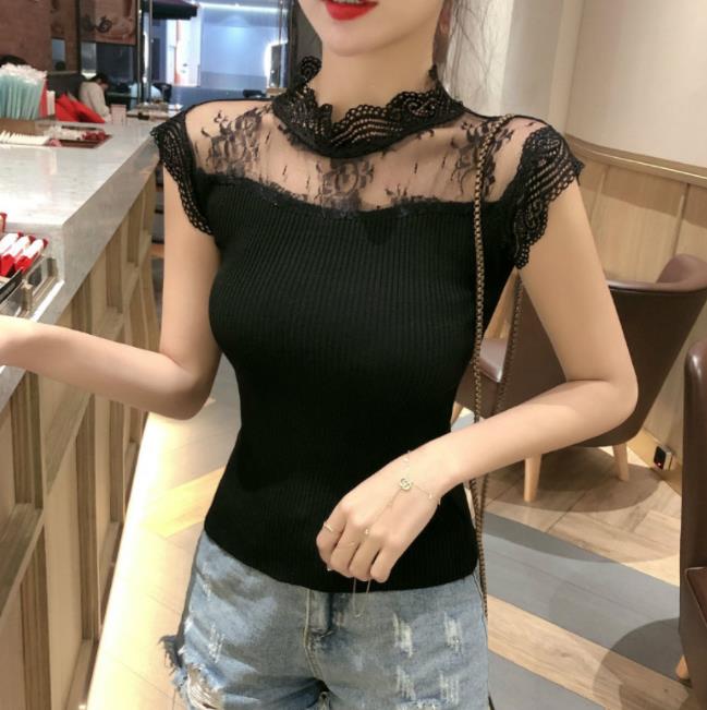 Rakuten - 胸開き Tシャツ 半袖 タートルネック セーター レディースファッション タートル 胸開きタート セクシー Vネック ベアトップ ベアトップ 韓国風 胸元 解禁シャツ ニット