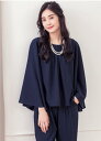 2点セット 上下セット セットアップスーツ パンツスーツ 結婚式 フレアスリーブ レディースファッション ママ 通勤 結婚式 同窓会 披露宴 卒入園式 入学式 ゆったり 春夏秋冬