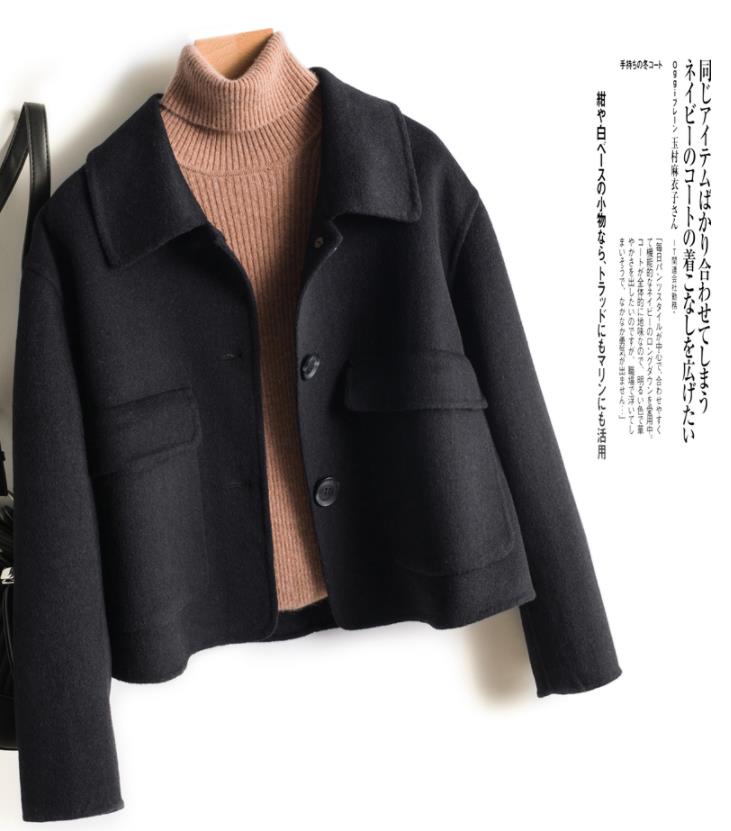Rakuten - 送料無料　秋冬用　 コートウール ジャケット ウール 韓国 ショット丈 小さいサイズ 大きいサイズ 上品 体型カバー 通勤 ボダンコート韓国 ゆったり　個性的　コート安い　学生　春秋　コート レディース ゆったり　無地　ボダン