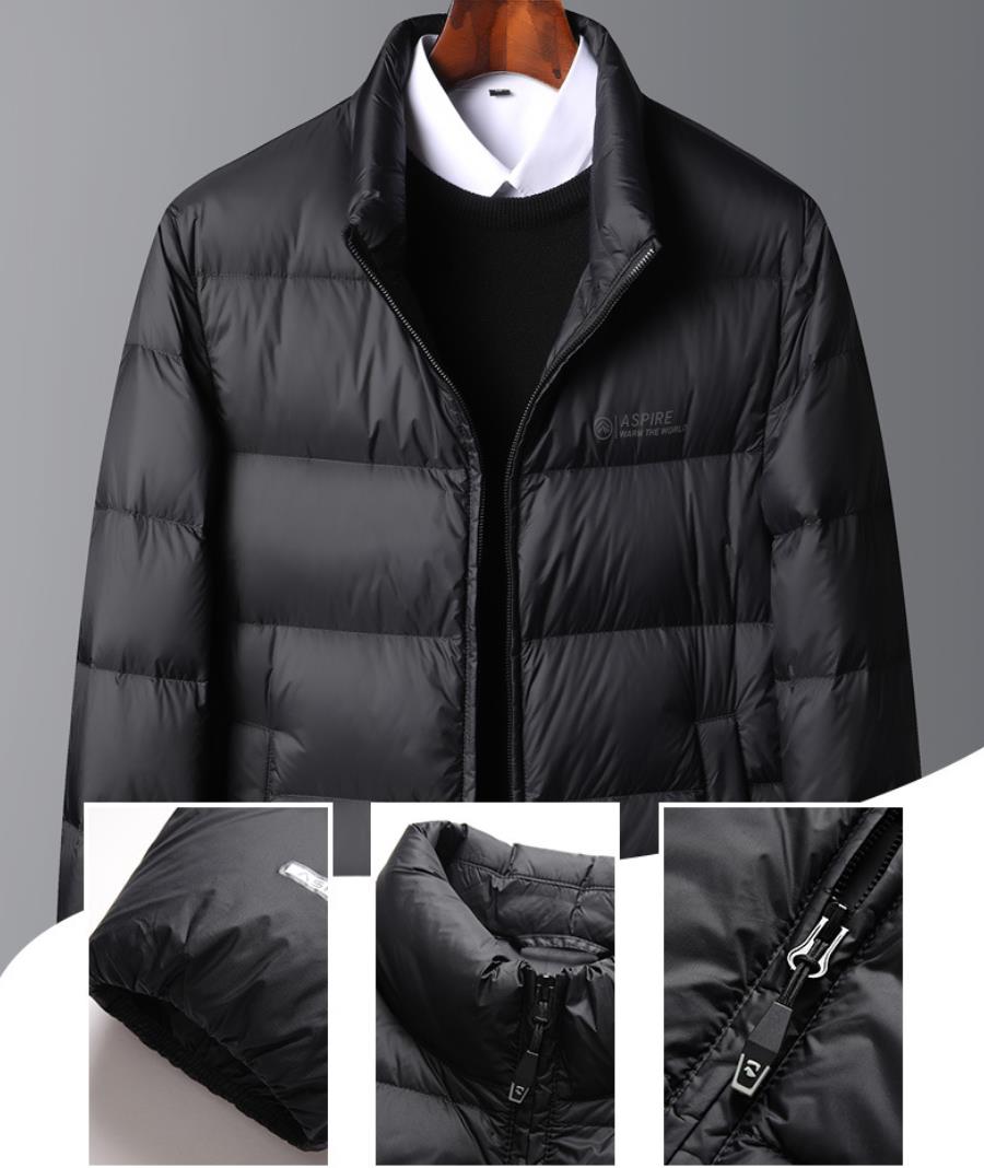 送料無料!ダウン90％ ダウンジャケット　コート/メンズ ジャケット ジャケット 無地 欧米風 長袖 コート トップス メンズウェア 大きいサイズ　防風 防寒　プルオーバー　ダウン入る　ゆったり　体型カバー　男性　クルーネック カジュアル