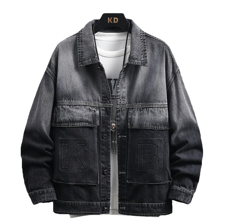 Rakuten - M/L/XL/2XL/3XL 新デザイン/デニム ジャケット メンズ 無地 お兄系 ファッション 欧米風 長袖 コート ユニフォーム トップス メンズウェア ジャケット 春秋 ヒグ　クラッシュ　ダメージ　加工 大きいサイズ ライトジャケット