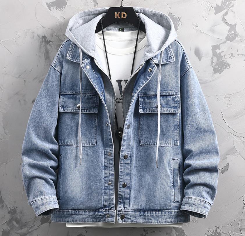 Rakuten - M/L/XL/2XL/3XL 新デザイン/デニム ジャケット メンズ 無地 お兄系 ファッション 欧米風 長袖 コート ユニフォーム トップス メンズウェア ジャケット 春秋 ヒグ　クラッシュ　ダメージ　加工 大きいサイズ ライトジャケット フェイク