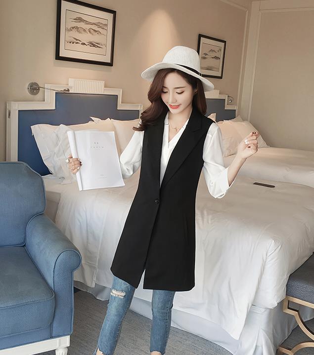 コート　スーツコート タイプ　レディース スーツベスト　ベスト　韓国 ミディアム丈 小さいサイズ 大きいサイズ 上品 体型カバー 20代 通勤 コート韓国 ゆったり　個性的　コート安い　学生　春秋　ロング