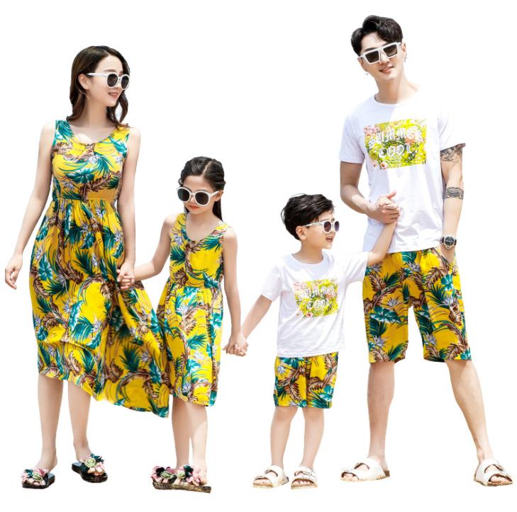 新入荷！親子ペア　親子お揃い　Tシャツ　パンツ　ワンピース　サンドレス　ガウチョパンツ カップル　..