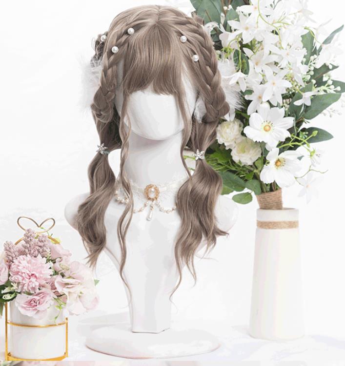 長45cm/変装 Lolita系 ウィッグ ロリータ 原宿風 かつら 前髪 レディース コスプレウィッグ 耐熱ウィッグ コスチューム 仮装 大人用