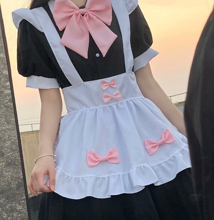 カラーメイド服 /ハロウィン衣装 大きいサイズ メイド服 コスプレ アリス ゴスロリ ロリータ エプロン エプロン おとこの娘 男の娘 女装 コスチューム 仮装 制服 喫茶店服