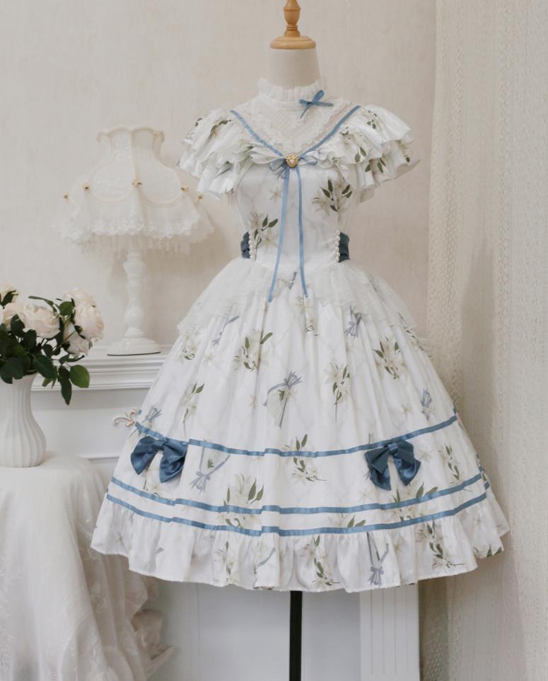 2022夏/新発/数量限定/Lolita系 緑/ワンピース jsk OP 日常 写真 舞台 変装/ロリータ トップス 萌え レディース ゴスロリ ロリータファッション 変装 トップス 吊りスカート ワンピース 花嫁洋服 ウエディングドレス