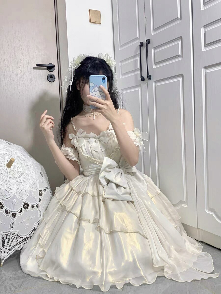 樂天商城 - 2022夏/新発/数量限定/Lolita系　甘い　ワンピース　jsk　OP　日常　写真　舞台　変装/ロリータ トップス 萌え レディース ゴスロリ ロリータファッション　変装　トップス 吊りスカート ワンピース　花嫁洋服 ウエディングドレス　人形ドレス