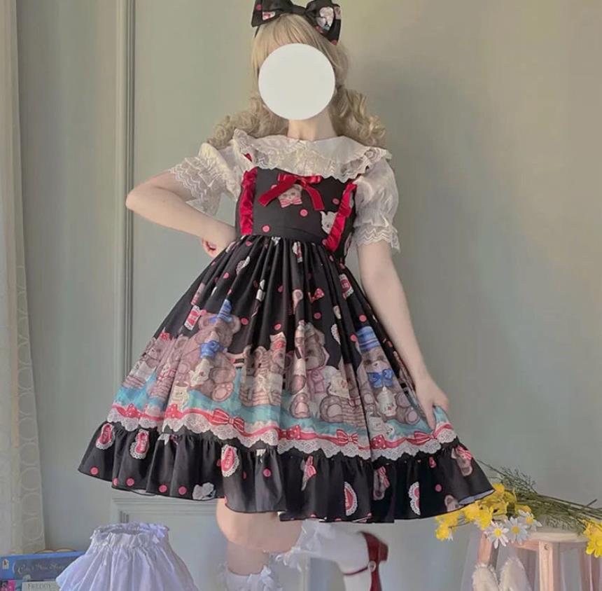 Rakuten - 2022夏/新発/数量限定/Lolita系　吊りスカート/ワンピース　jsk　日常　写真　舞台　変装/ロリータ トップス 萌え レディース ゴスロリ ロリータファッション　変装　トップス 吊りスカート ワンピース　花嫁洋服
