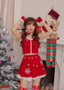 送料無料/5点セット 女の子用 レディース サンタワンピース クリスマス コスプレ サンタクロース 衣装 サンタ ワンピース パーティー 可愛い セクシー 人気...