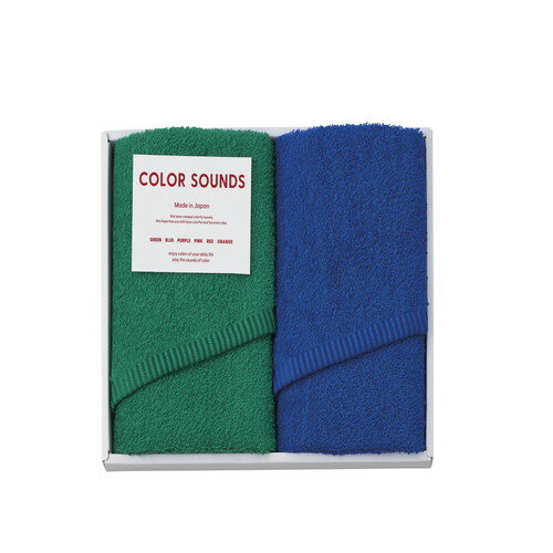 【送料無料・包装無料・のし無料】カラーサウンズ フェイスタオル2P ブルー CSD2520BL(B5)