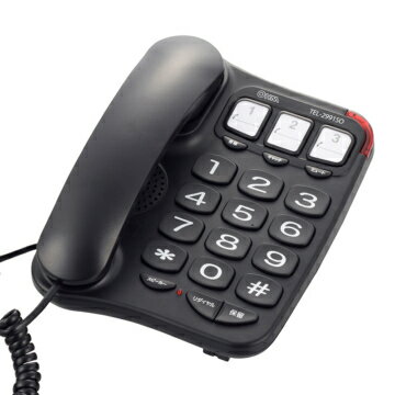 OHM オーム電機 シニア電話機 シンプルホン TEL-2991SO-K ブラック