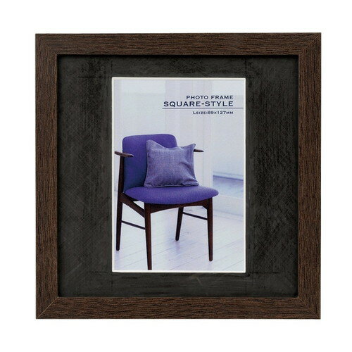 ナカバヤシ　木製スクエアフレーム／L／ブラウン　フ-TQW-101-BR