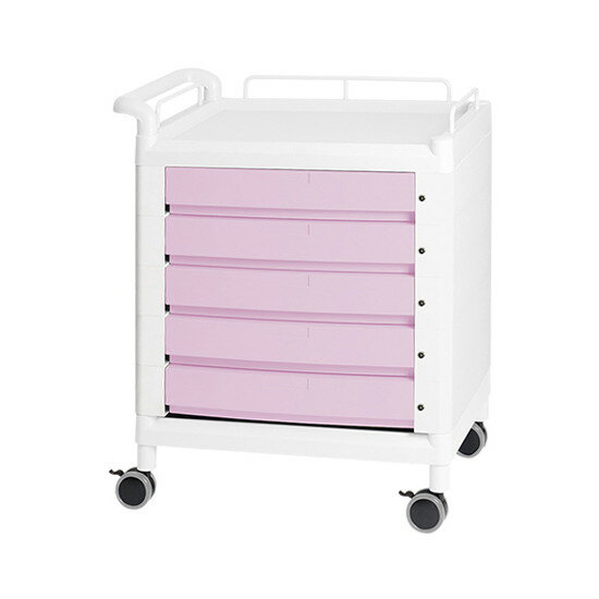 ナビス（アズワン）　モバイルマルチカート 片側ハンドル ピンク　D21P　4589638160585