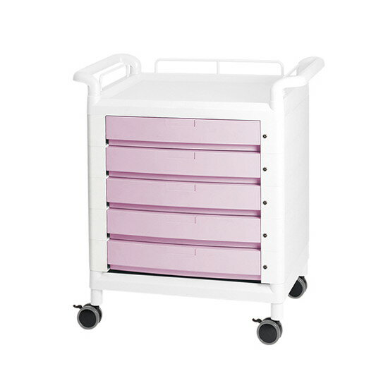 ナビス（アズワン）　モバイルマルチカート 両側ハンドル ピンク　D21PHW　4589638160202