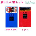 【連休限定P3倍～5/6 23:59】 【月末月初祭 ～5/2 23:59】 コンドーム こんどーむ サガミ 0.09ドット＋009ナチュラル 極厚0.09ミリ 使い比べ2箱セット メール便 送料無料 避妊具