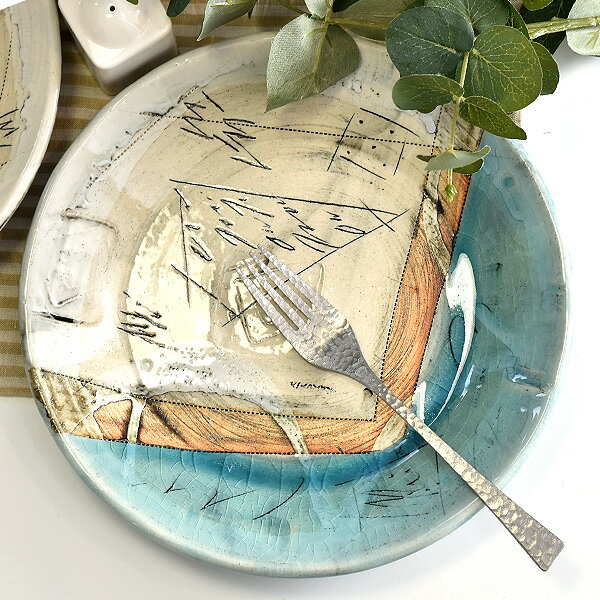 喜楽庵鶴琳窯パスタ二色青白約24c...