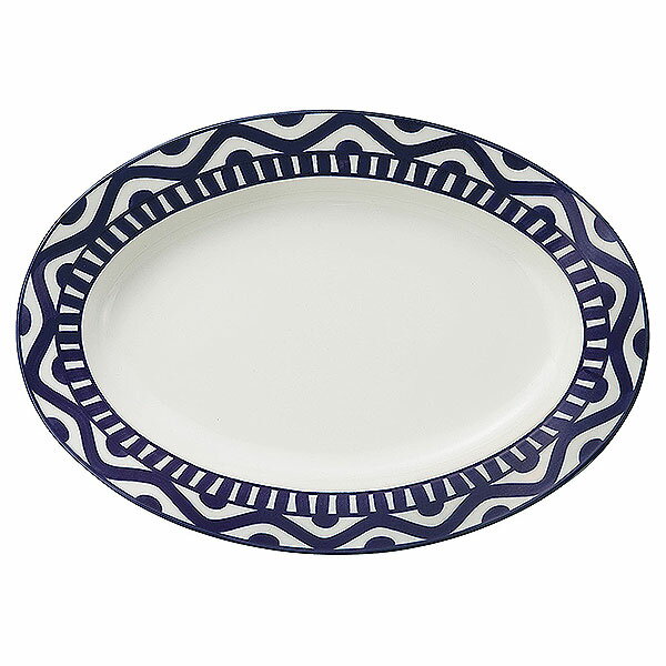Rakuten - バッケ 31cmプラター 楕円皿 約32cm 白系 青系 洋食器 変形プレート 25cm以上 日本製 業務用 ホテル＆レストラン おしゃれ 皿 かわいい ワンプレート パスタ皿 大皿 中皿 オードブル皿 54-10784046