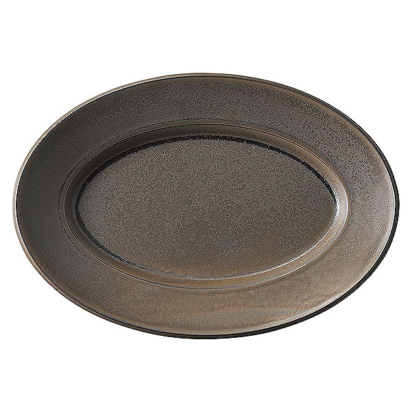 樂天商城 - スパダ ラバブラウン 31.5cmプラター 楕円皿 約31.5cm 茶系 洋食器 変形プレート 25cm以上 日本製 業務用 ホテル＆レストラン おしゃれ 皿 かわいい ワンプレート パスタ皿 大皿 中皿 オードブル皿 54-11662046