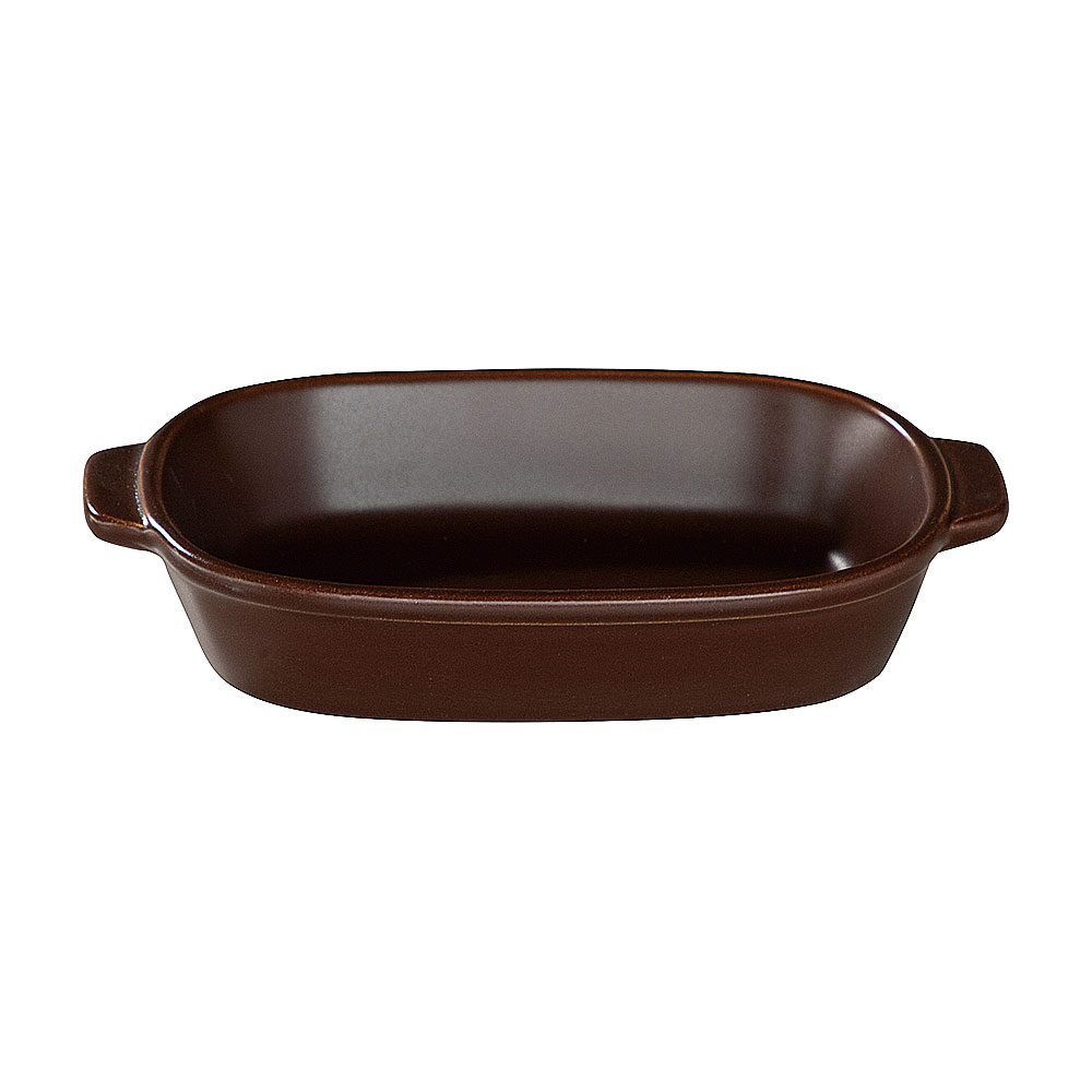 Rakuten - クジーネ ブラウン 20cmオブロングラタン 約20cm 茶系 洋食器 オーブンウェア 陶鍋・グラタン 直火OK 日本製 業務用 54-13460086