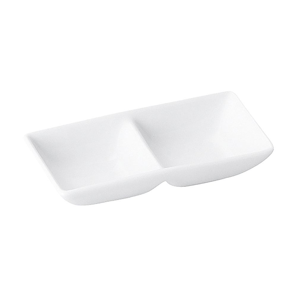 乐天商城 - リーバイ 2つ仕切薬味皿 約13.6cm 白系 中華食器・アジアン食器 タレ入れ 日本製 業務用 rs/54-17500073