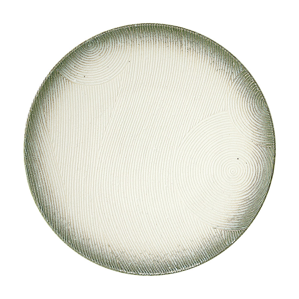 妙 翠葉 27.5cm皿 約27.7cm 緑系 和食器 丸大皿 日本製 業務用 54-18117002