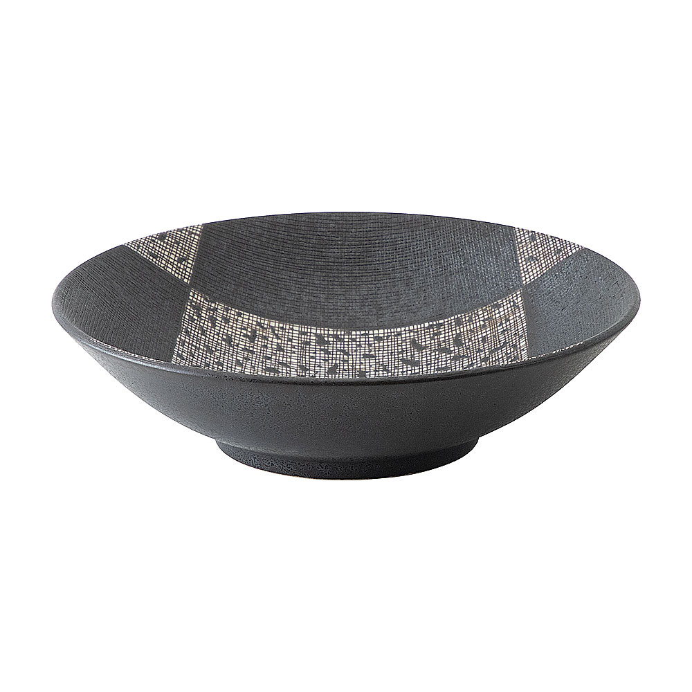 樂天商城 - 墨格子 24cm浅ボウル 約23.8cm 黒系 和食器 めん皿・パスタ皿・カレー皿 日本製 業務用 rs/54-18138111