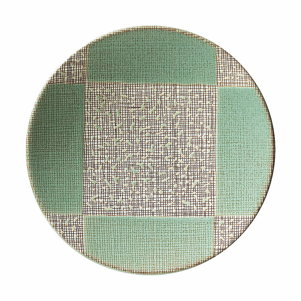 乐天商城 - 柳格子 19cm皿 約19.3cm 緑系 和食器 丸中皿 日本製 業務用 54-18178006