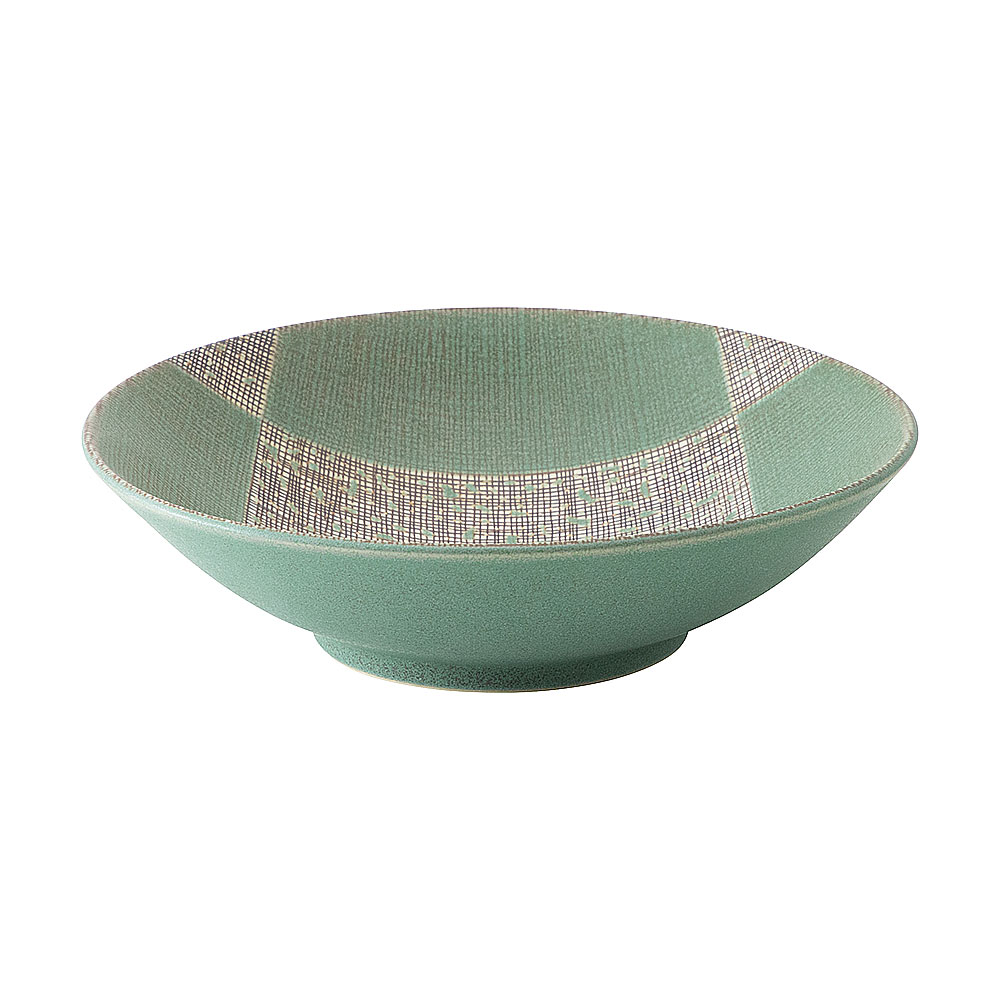 Rakuten - 柳格子 24cm浅ボウル 約23.8cm 緑系 和食器 めん皿・パスタ皿・カレー皿 日本製 業務用 rs/54-18178111