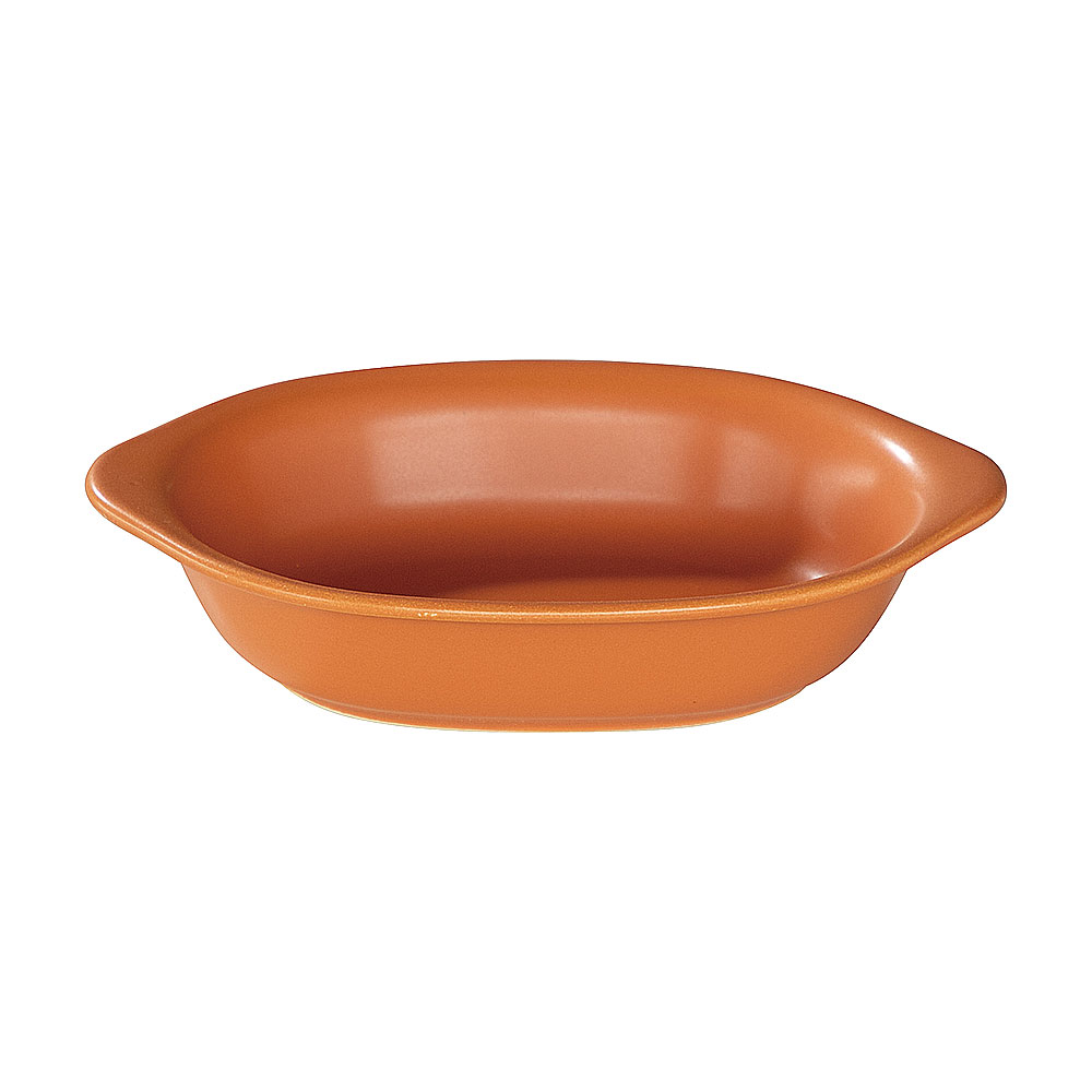 Rakuten - クジーネ テラコッタオレンジ 21.5cm舟型グラタン 約21.5cm オレンジ系 洋食器 オーブンウェア 陶鍋・グラタン 直火OK 日本製 業務用 54-19350077