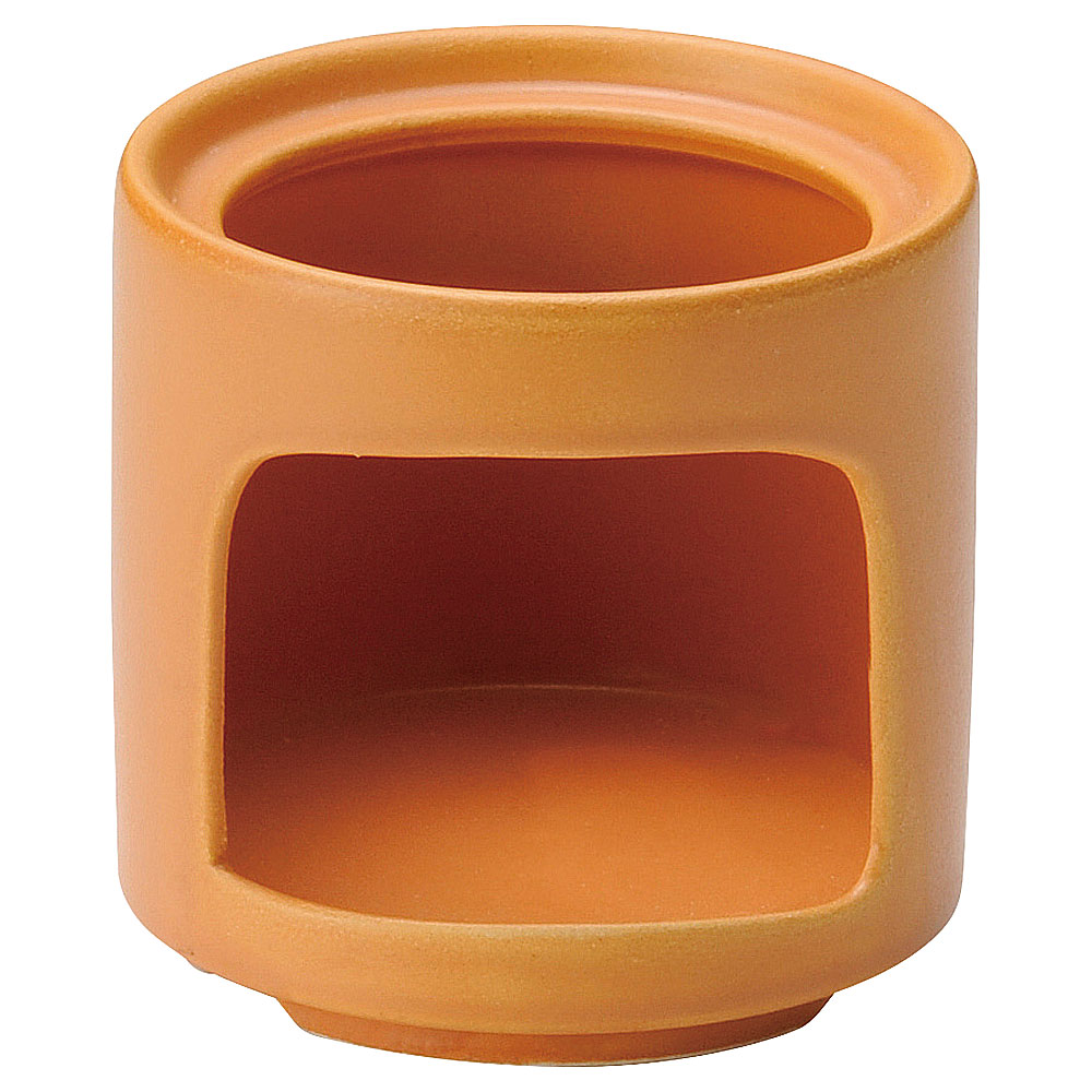 キャセロール（フタ付厚手両手型鍋） - 耐熱 スタック 切立ウォーマー 小 オレンジ 約9cm オレンジ系 洋食器 オーブンウェア 陶鍋・グラタン 直火OK 日本製 業務用 54-19950097