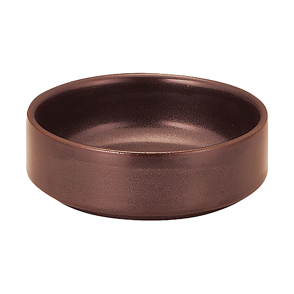キャセロール（フタ付厚手両手型鍋） - 直火用 ソースディッシュ 小 ブラウン 約9cm 茶系 洋食器 オーブンウェア 陶鍋・グラタン 直火OK 日本製 業務用 54-19960082