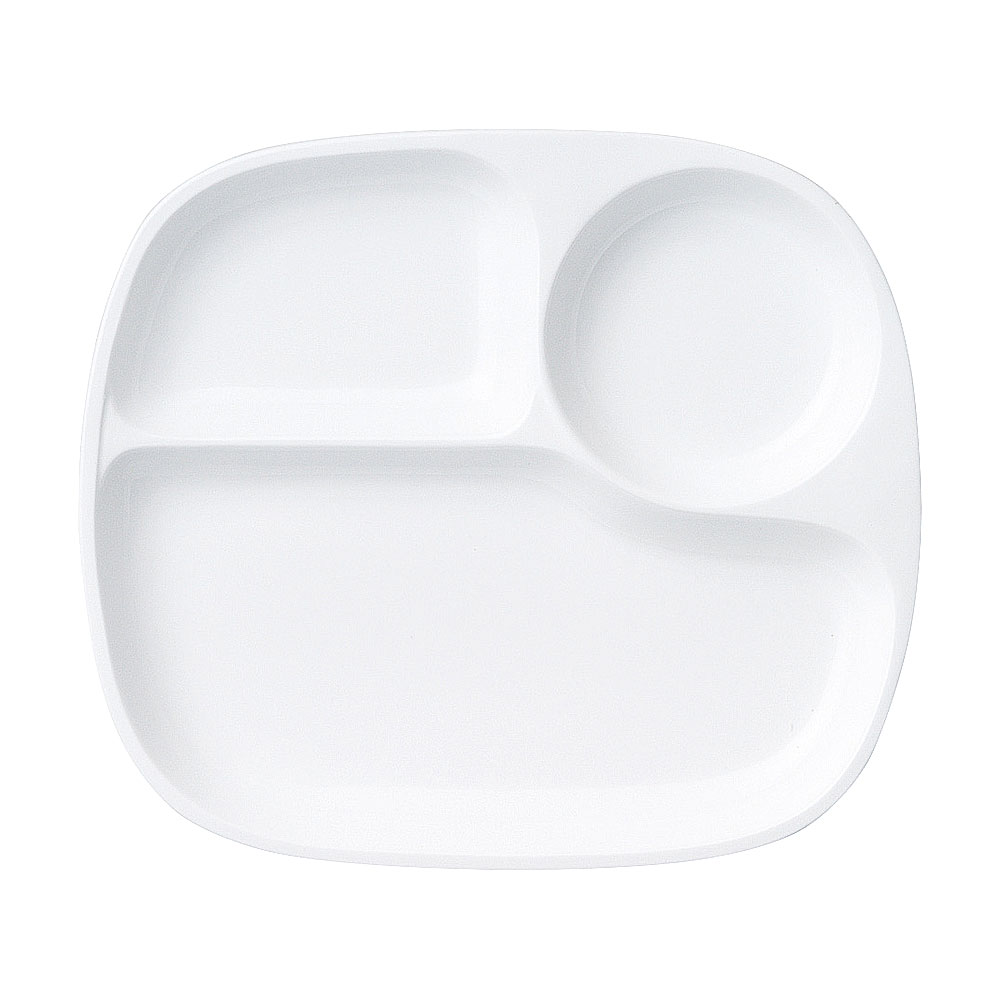 Square Plates - 27cm3つ仕切りランチプレート 約27.1cm 白系 洋食器 仕切りプレート 日本製 業務用 54-24400075