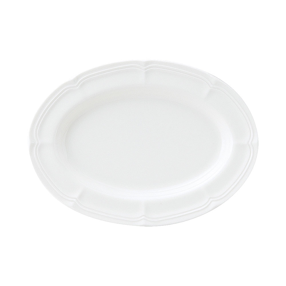 中盘 - ラフィネ 24cmオーバルプラター 約24cm 白系 洋食器 変形プレート 15cm〜25cm 日本製 業務用 54-25920048
