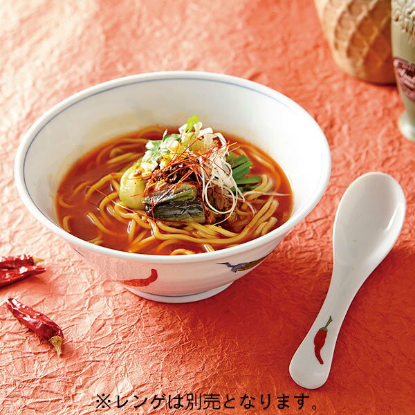 錦唐辛子 UK麺鉢 うすかる 約19cm 白系 中華食器・アジアン食器 ラーメン丼 日本製 業務用 うどん そば 57-NTOUKCB