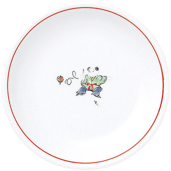 色絵唐子 13cm皿 約12.7cm 白系 中華食器 アジアン食器 取皿 日本製 業務用 小皿 プレート 取り皿 取皿 取り分け皿 中華料理 rs/ 63-11-230-17