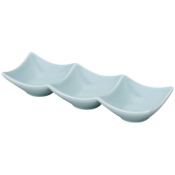 Rakuten - 天青 青白磁 20cm三連皿 約20cm 白系 和食器 小付 日本製 業務用 珍味 小鉢 松花堂 和え物 酢の物 お通し 和カフェ 居酒屋 63-12-148-23