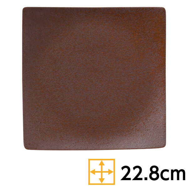 乐天商城 - 角和皿 赤茶備前 23cm正角皿 約22.8cm 和食器 角大皿 おしゃれ プレート 和風 日本製 美濃焼 業務用 四角皿 63-12-113-2