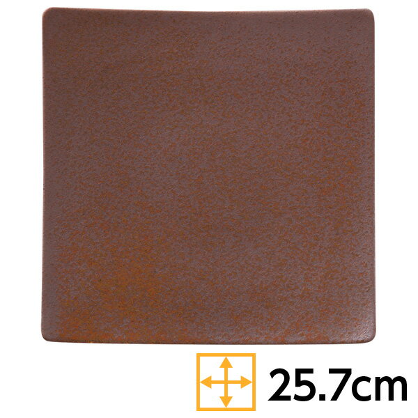 角和皿 赤茶備前 26cm正角皿 約25.7cm 和食器 角大皿 おしゃれ プレート 和風 日本製 美濃焼 業務用 四角皿 63-11-176-1