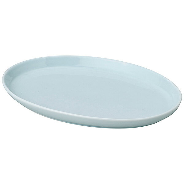 天青 青白磁 26cmプラター 約26.2cm 青系 中華食器・アジアン食器 ギョウザ皿 日本製 業務用 餃子皿 プレート 中華皿 中華料理 rs/ 63-11-157-18