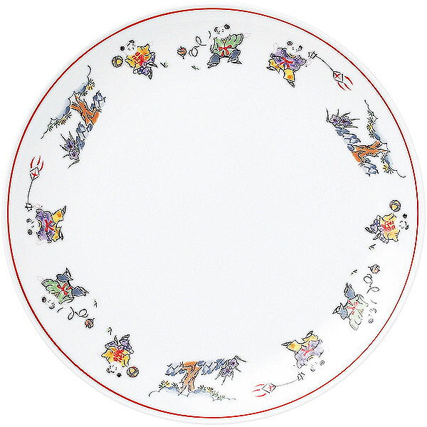 色絵唐子 メタ玉26cm皿 約26cm 白系 中華食器・アジアン食器 大皿 日本製 業務用 大皿 大盛 盛皿 プレート ワンプレート 宴会 rs/ 63-11-230-1