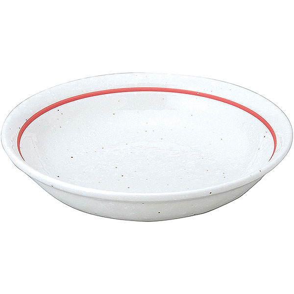 樂天商城 - 白鳳 粉引 下絵赤ライン メタ玉14cm深皿 約14.2cm 白系 中華食器・アジアン食器 取皿 日本製 業務用 小皿 プレート 取り皿 取皿 取り分け皿 rs/63-12-86-9