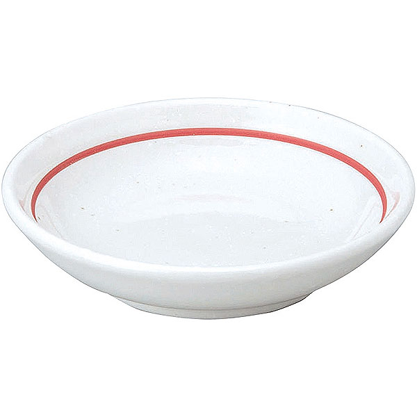 Rakuten - 白鳳 粉引 下絵赤ライン メタ玉10cm深皿 約10cm 白系 中華食器・アジアン食器 取皿 日本製 業務用 小皿 プレート 取り皿 取皿 取り分け皿 中華料理 rs/63-12-86-11