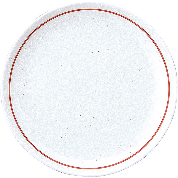 Rakuten - 白鳳 粉引 下絵赤ライン 21cm皿 約21cm 白系 中華食器・アジアン食器 大皿 日本製 業務用 大皿 大盛 盛皿 プレート ワンプレート 宴会 rs/63-12-84-4