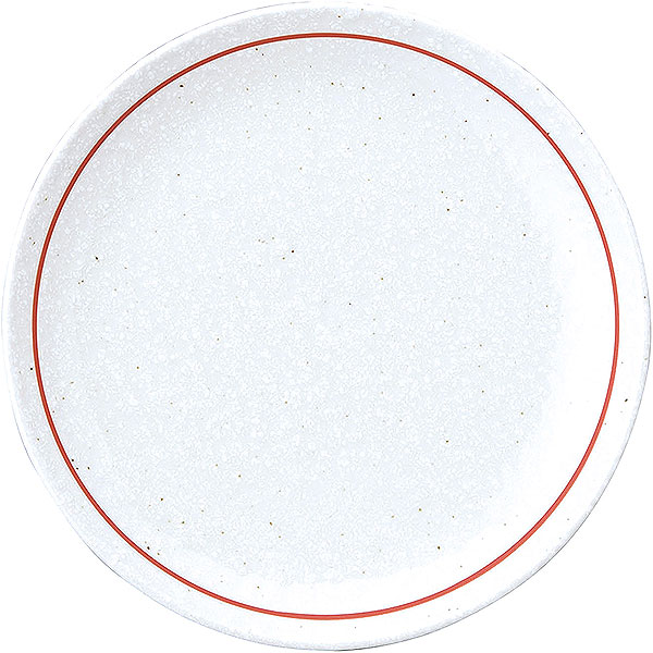 Rakuten - 白鳳 粉引 下絵赤ライン 24cm皿 約24cm 白系 中華食器・アジアン食器 大皿 日本製 業務用 大皿 大盛 盛皿 プレート ワンプレート 宴会 rs/63-12-84-3