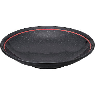 玄よう 黒御影 赤ライン メタ玉25cm深皿 中華食器・アジアン食器 つけ麺用皿 日本製 業務用 麺皿 つけ麺 ざるうどん めん鉢 めん皿 麺鉢 麺ボウル 和風 ざるらーめん ざるそば うどん屋 和食屋 63-9-202-1